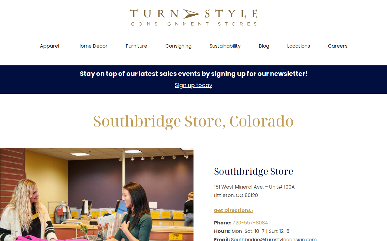 Turn Style Consignment website preview