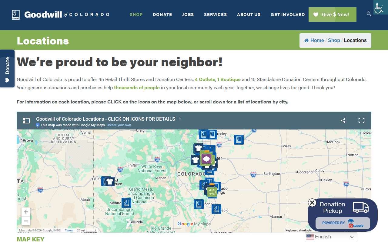 Goodwill Outlet Store website preview