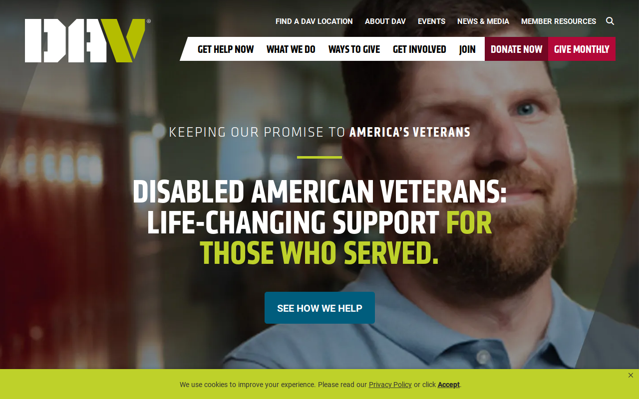 Disabled American Veterans Thrift Shop website preview