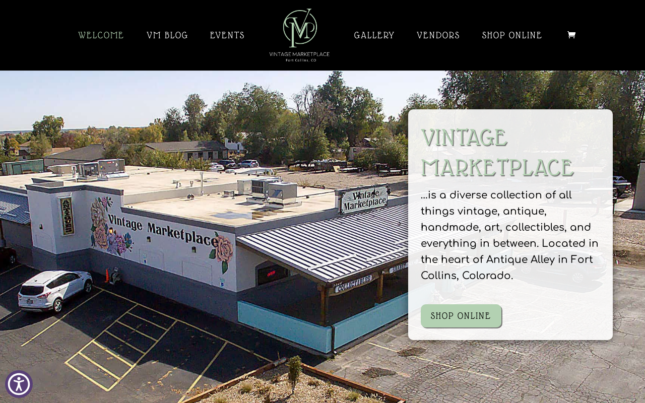 Vintage Marketplace website preview