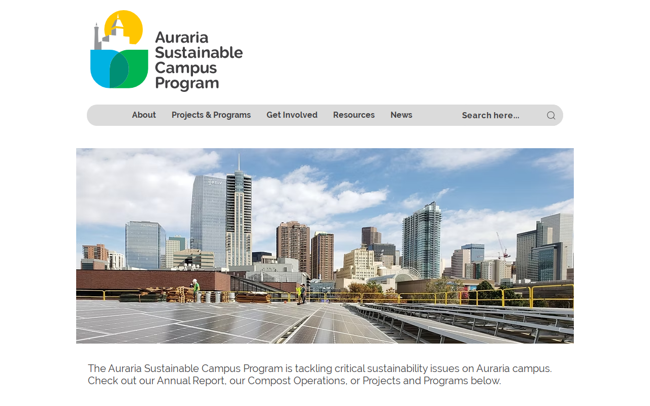 Auraria Sustainable Campus Program website preview