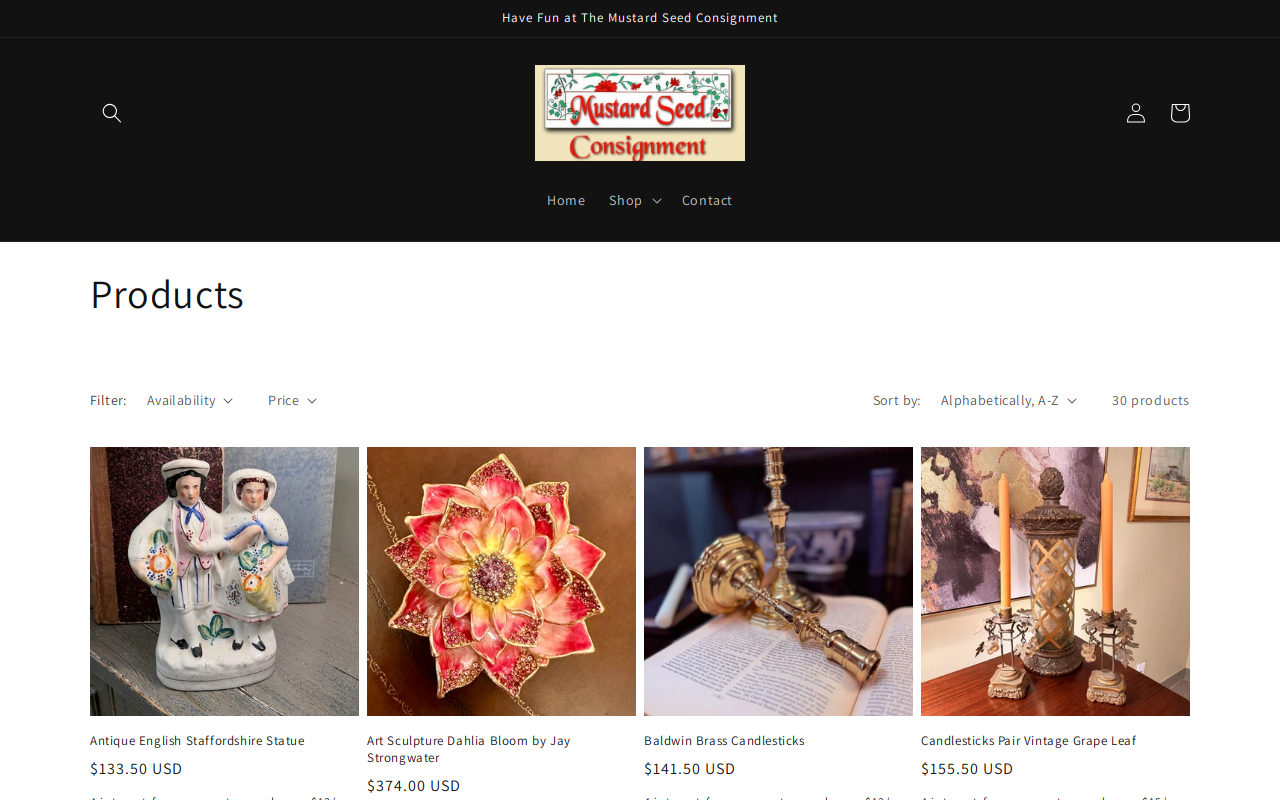 Mustard Seed Consignment website preview