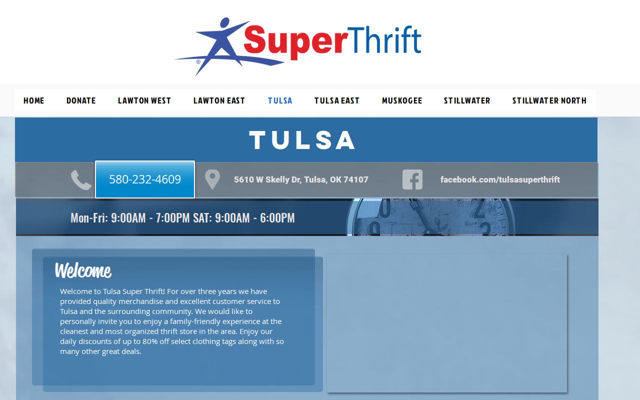 Super Thrift website preview