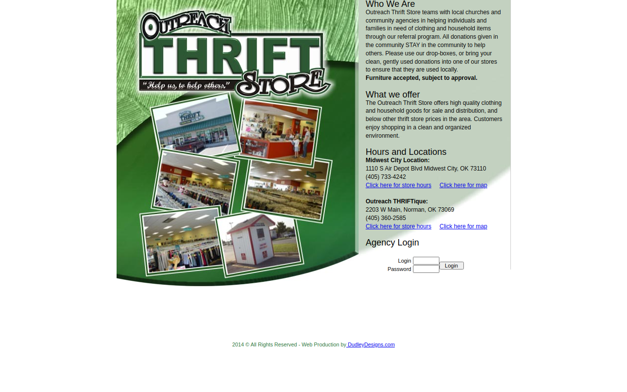 Outreach Thriftique Store and Donation Center website preview