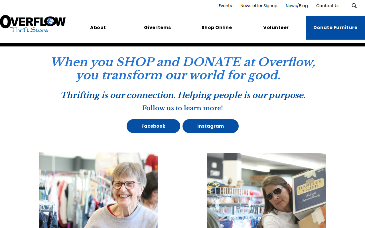 Overflow Thrift Store website preview