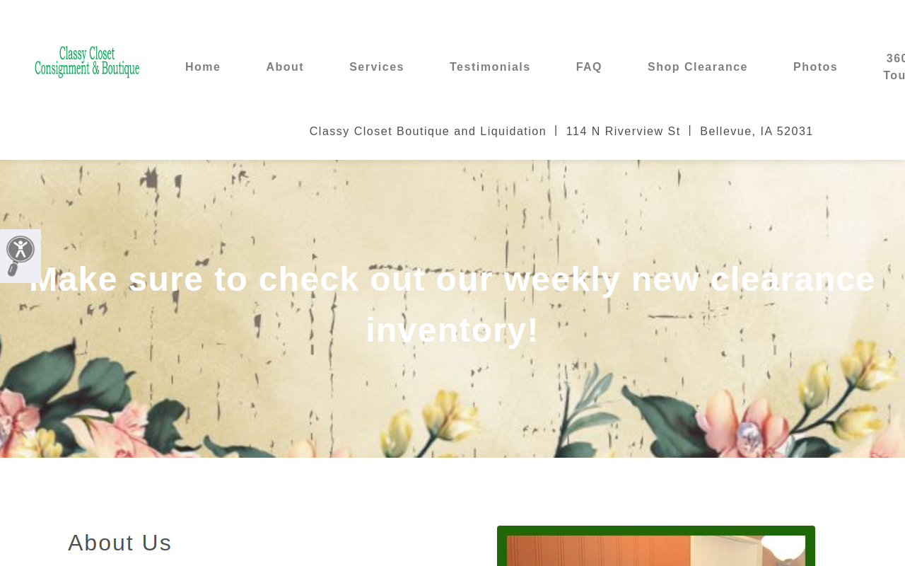 Classy Closet Liquidation website preview
