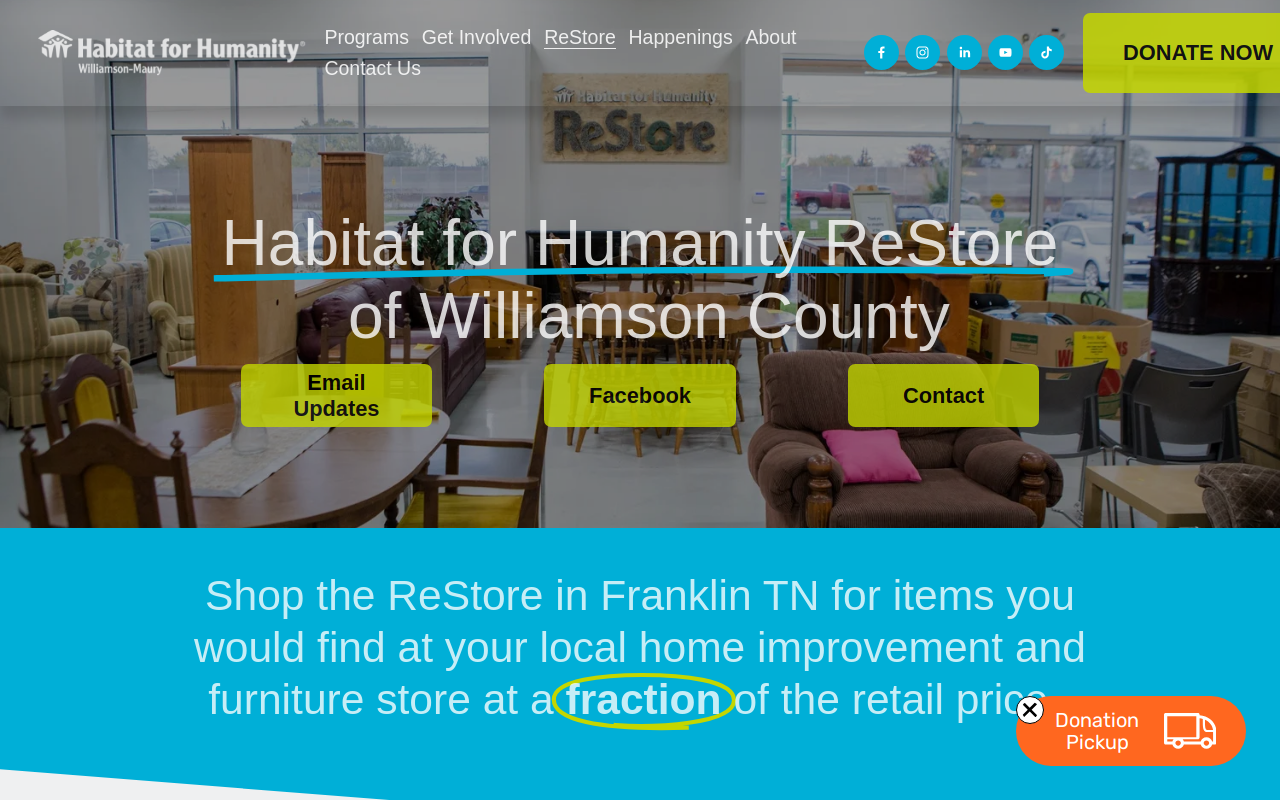 Habitat for Humanity ReStore website preview
