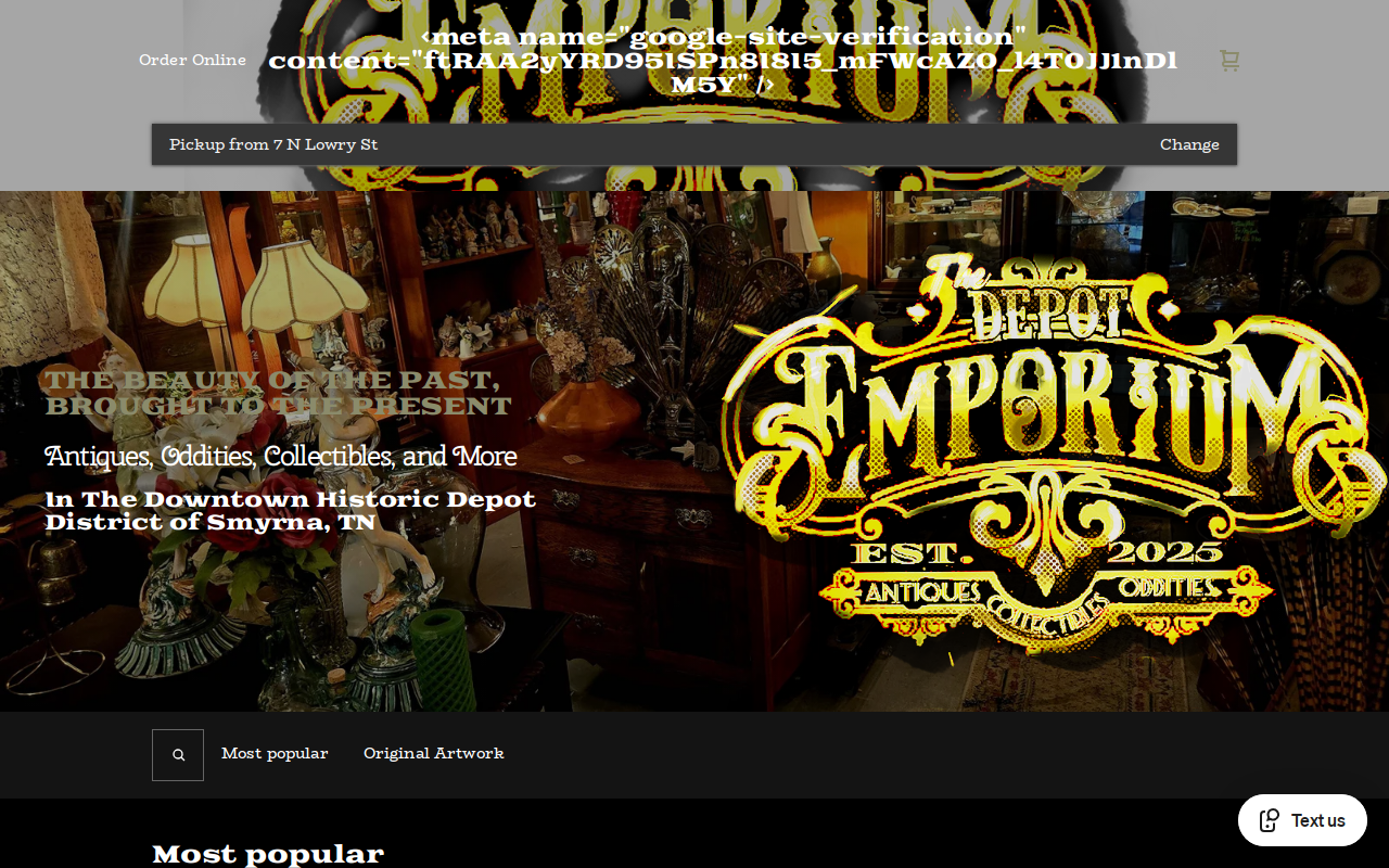 The Depot Emporium website preview