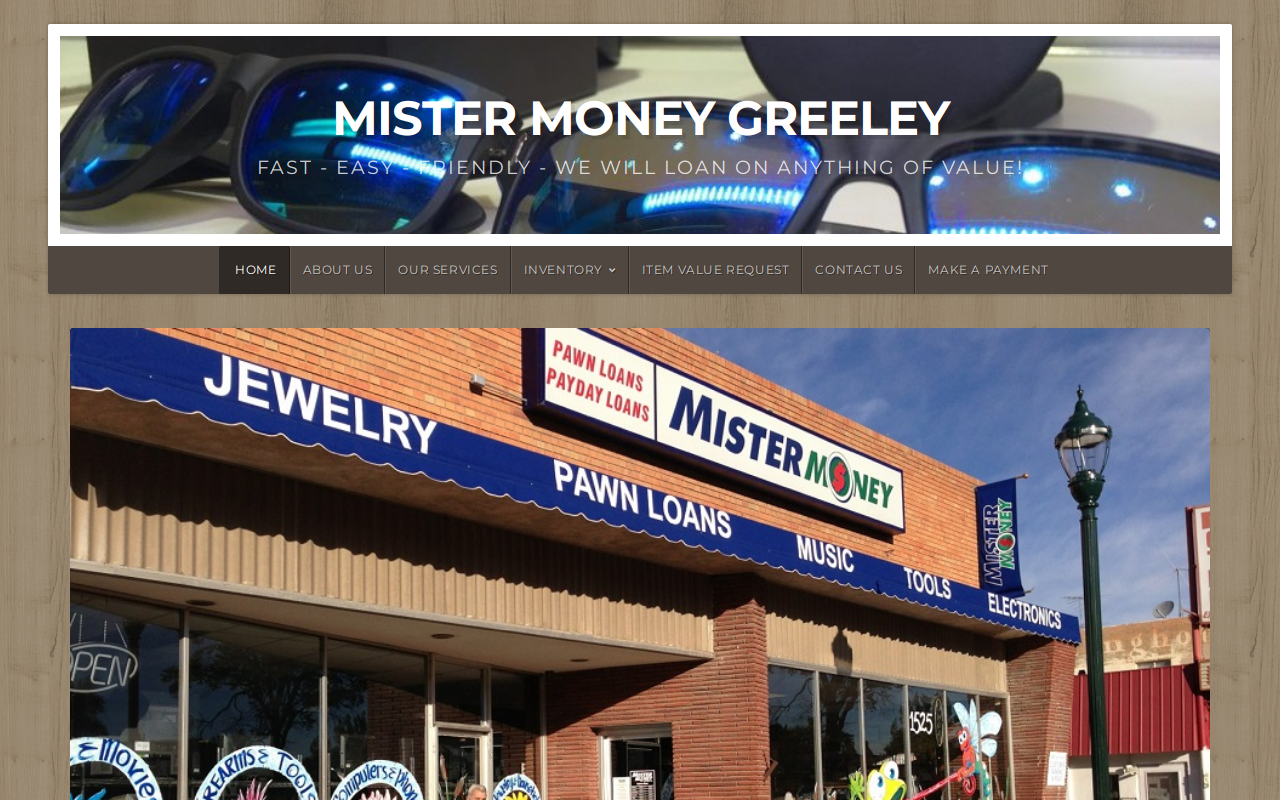 Mister Money Greeley website preview