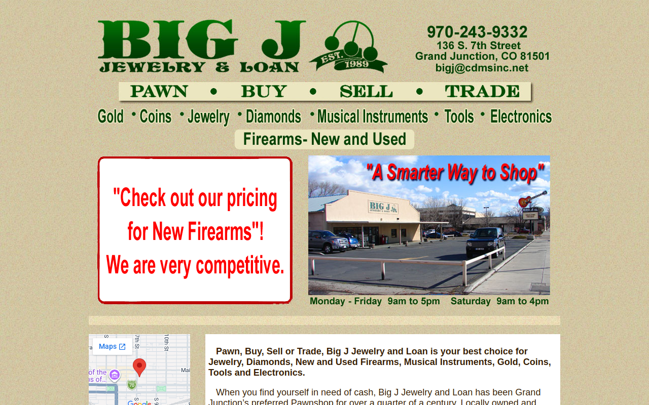 Big J Jewelry & Loan website preview