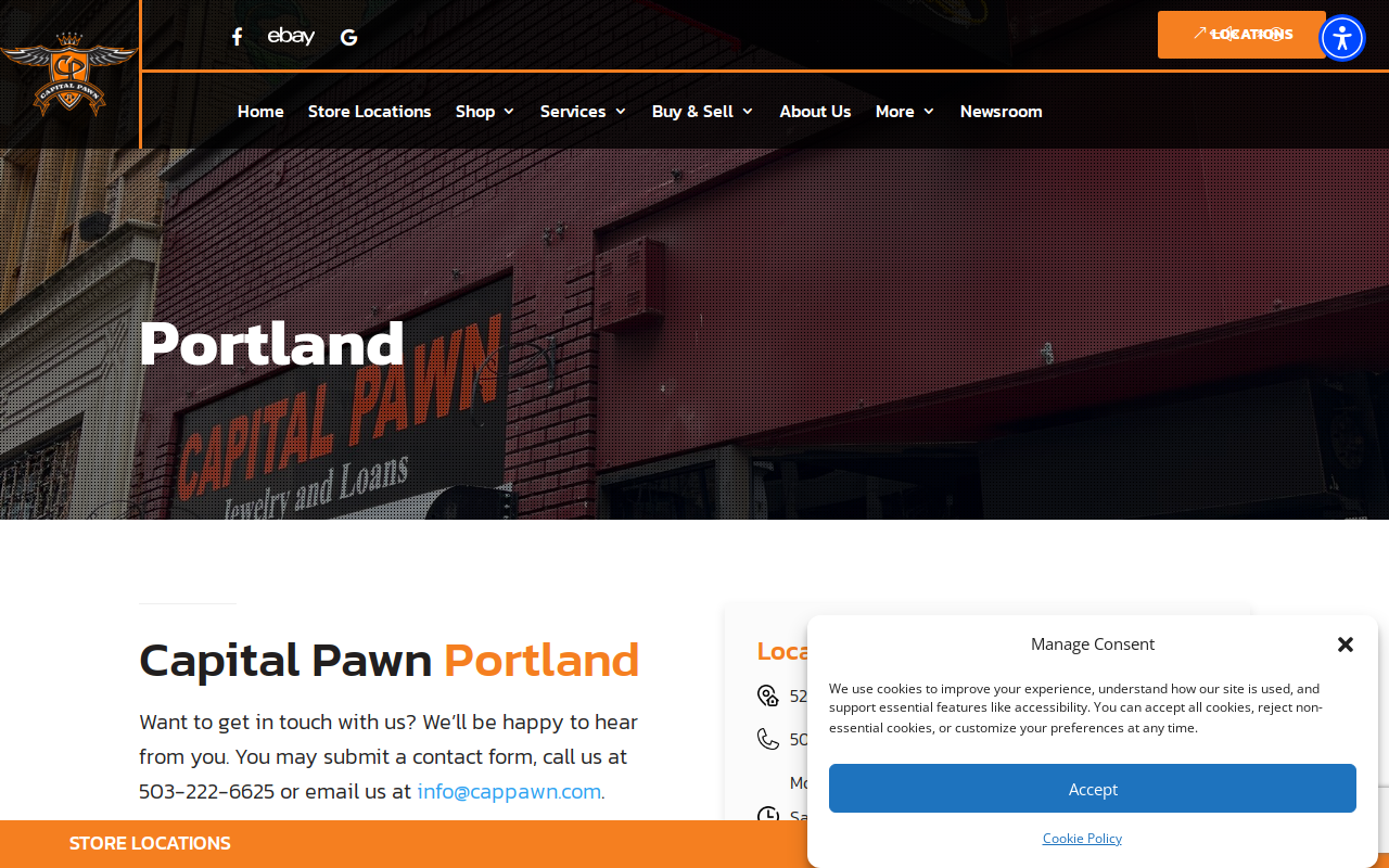 Capital Pawn website preview
