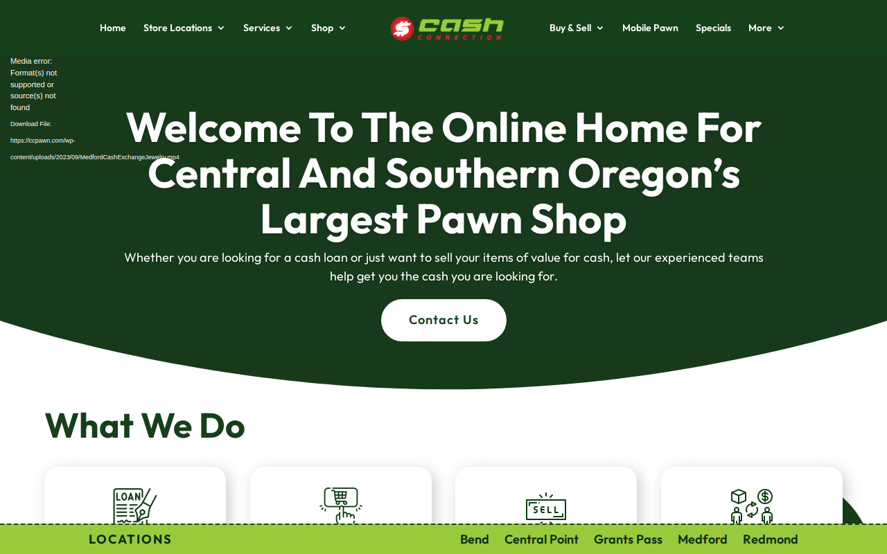 Cash Connection website preview