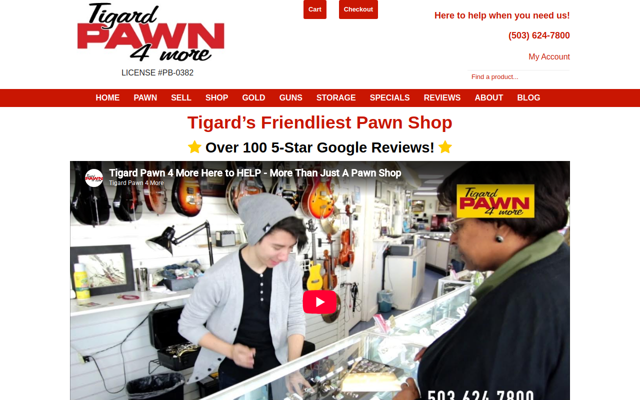 Tigard Pawn 4 More website preview