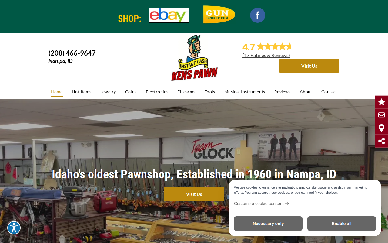 Ken's Pawn and Jewelry website preview