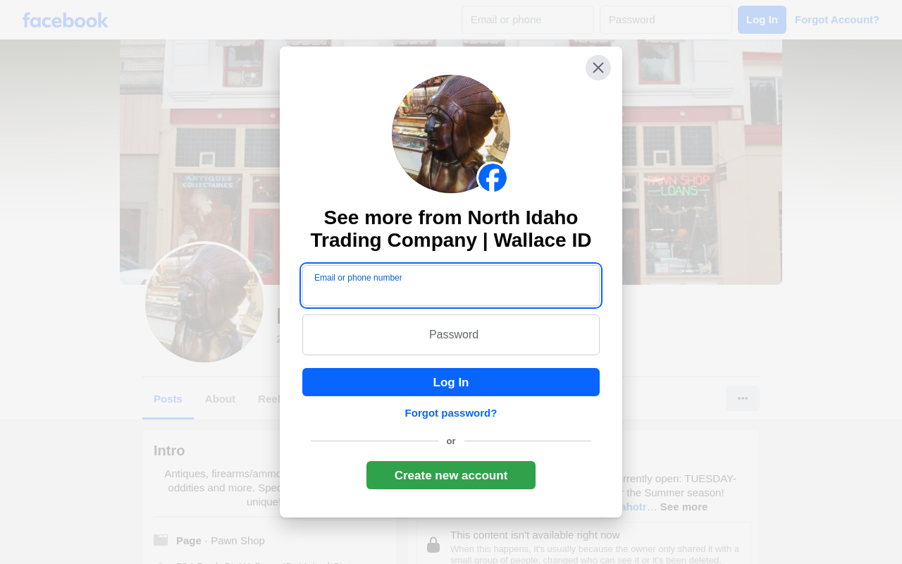 North Idaho Trading Co. website preview