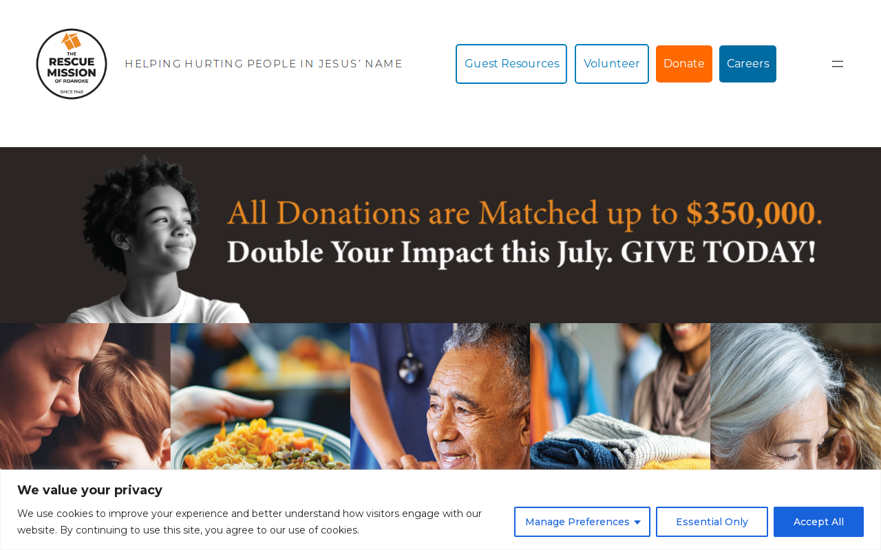 Rescue Mission Thrift Store website preview