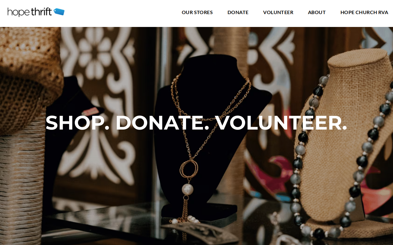 Hope Church Thrift website preview