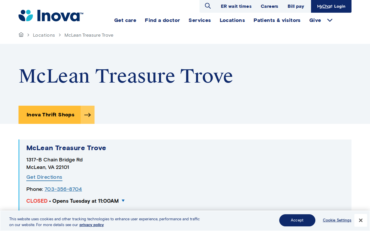 Treasure Trove website preview