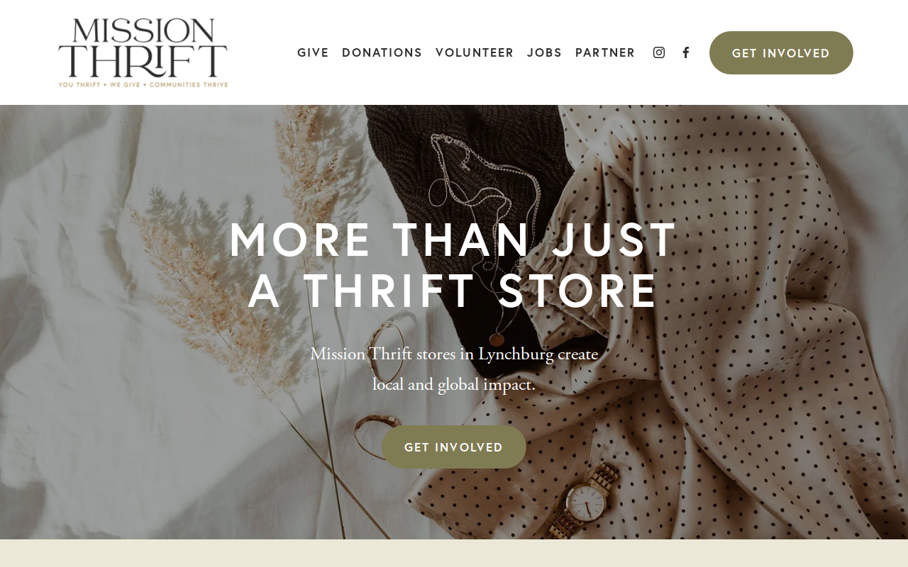 Mission Thrift website preview