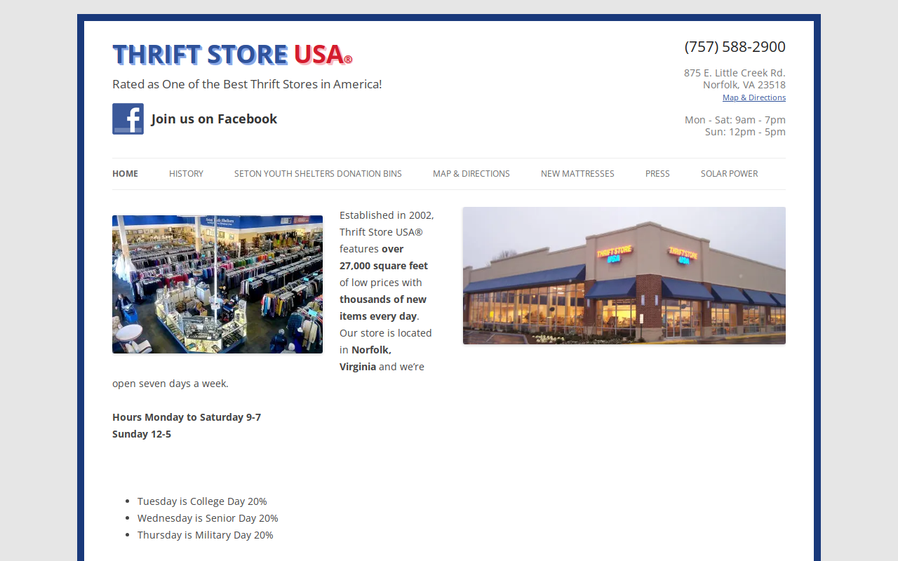 Thrift Store USA website preview