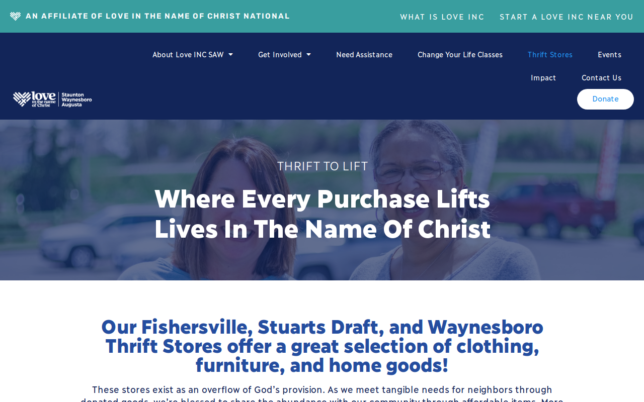 Love INC Thrift Store website preview