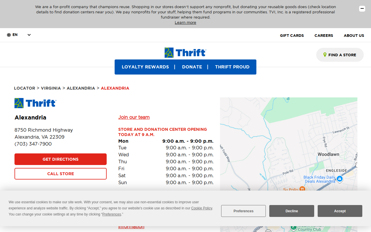 2nd Ave Thrift website preview