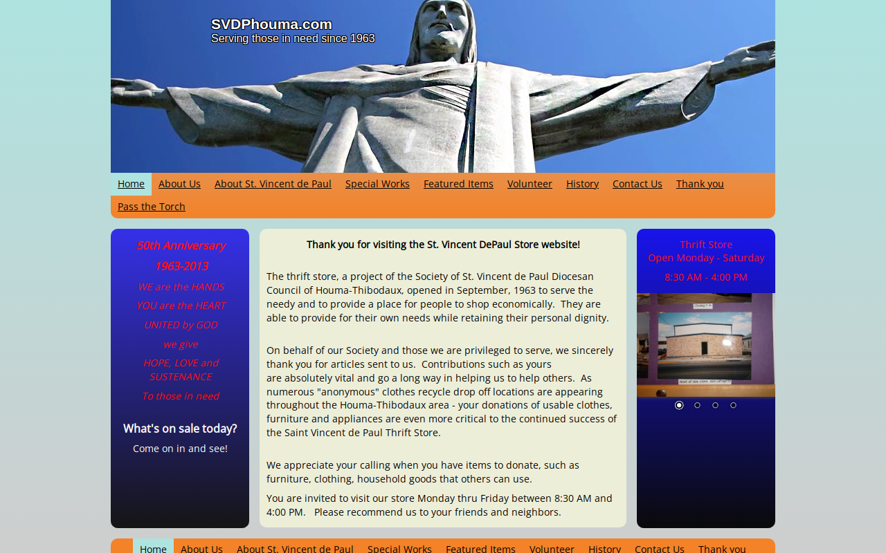 The Society of St. Vincent de Paul website preview