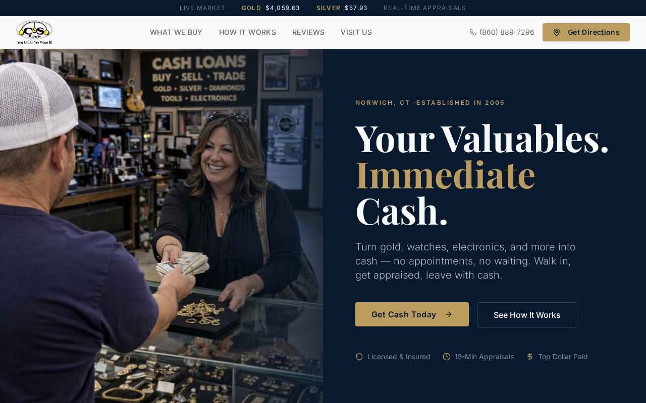 C. & S. Pawn website preview