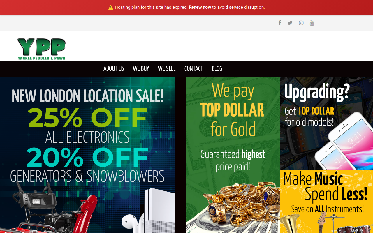 Yankee Peddler & Pawn website preview