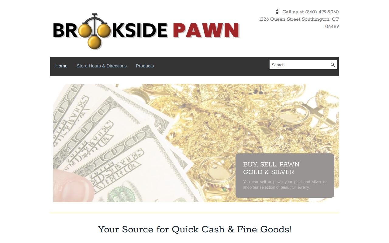 Brookside Pawn website preview