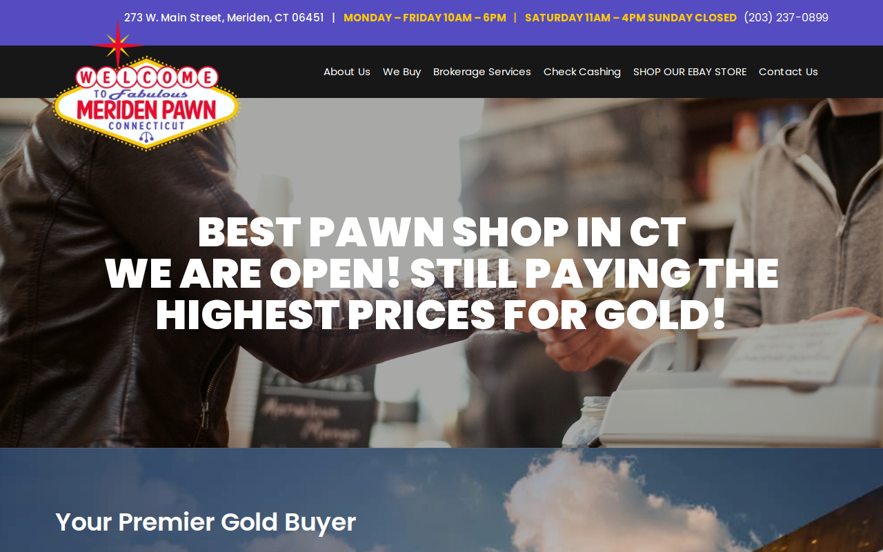 Meriden Pawn website preview