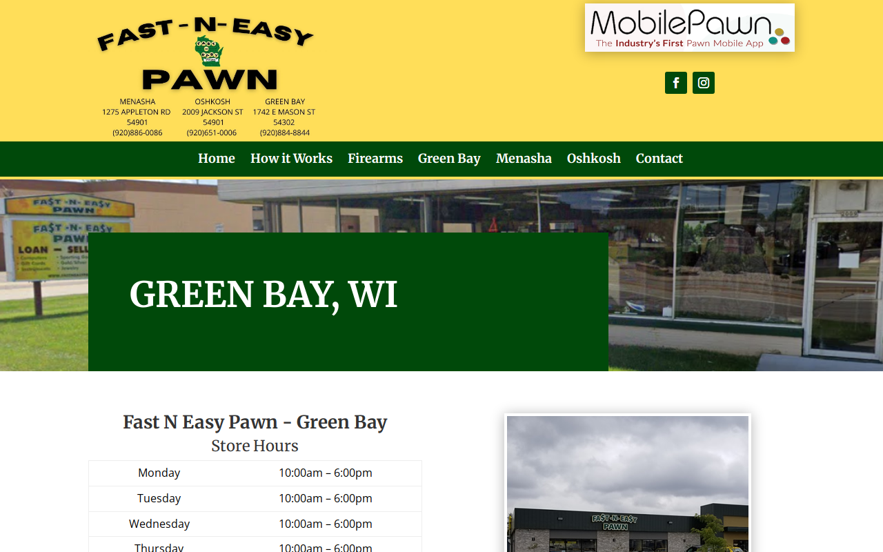 Fast n' Easy Pawn website preview