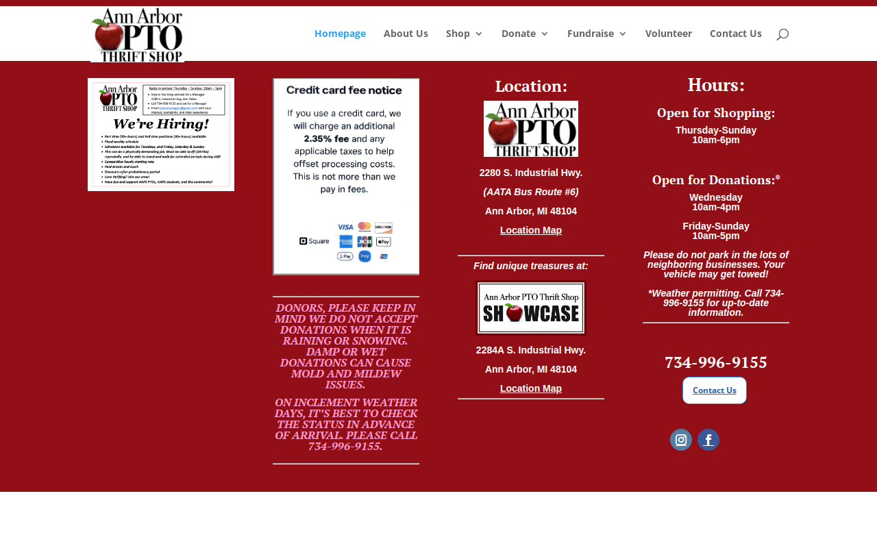 Ann Arbor PTO Thrift Shop website preview