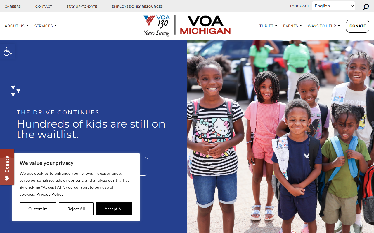 Volunteers of America website preview
