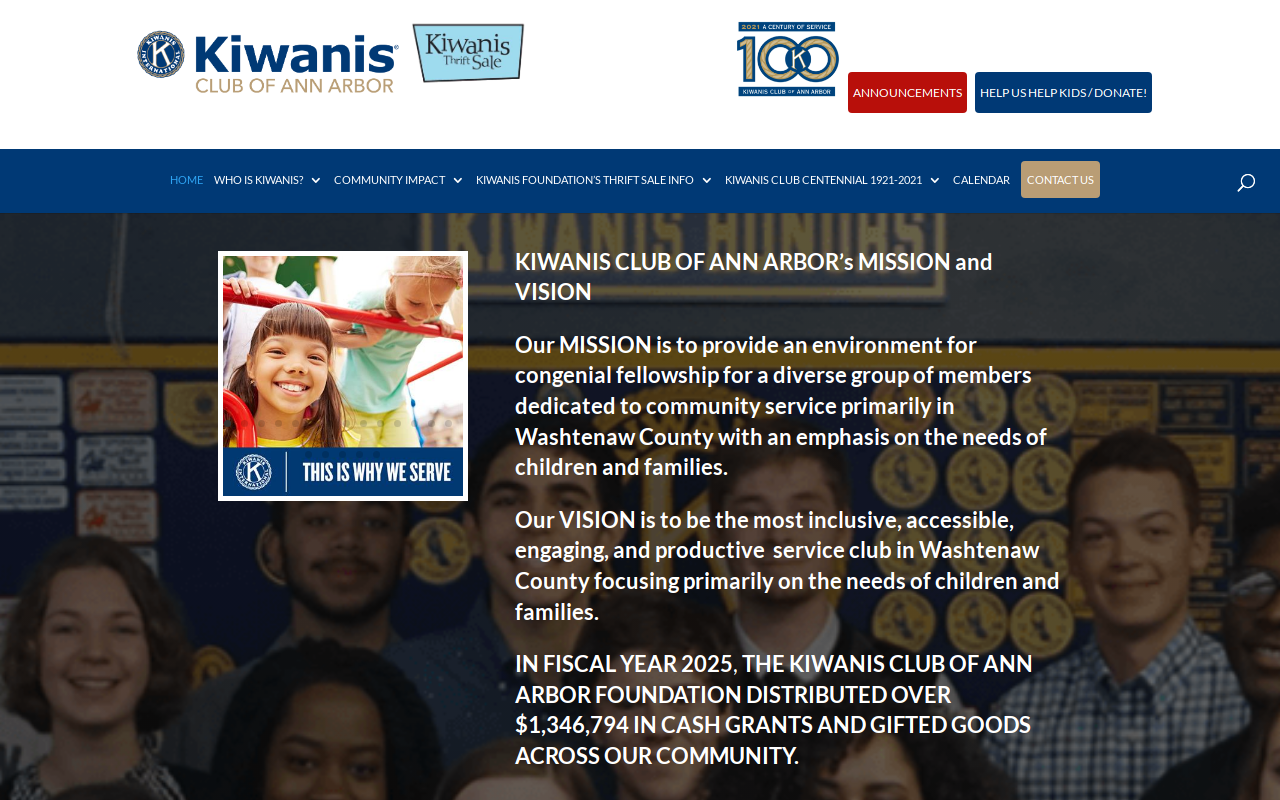 Kiwanis Thrift Sale website preview