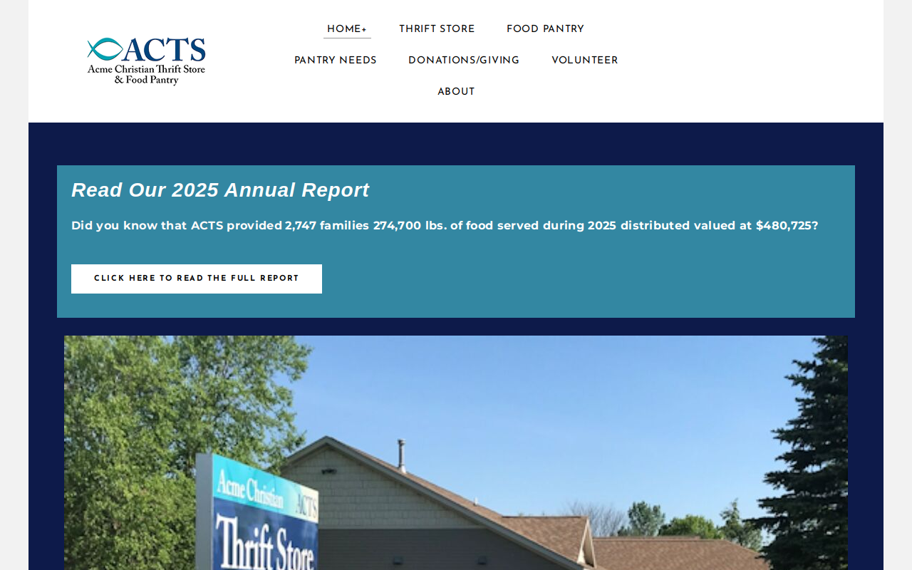 Acme Christian Thrift Store website preview