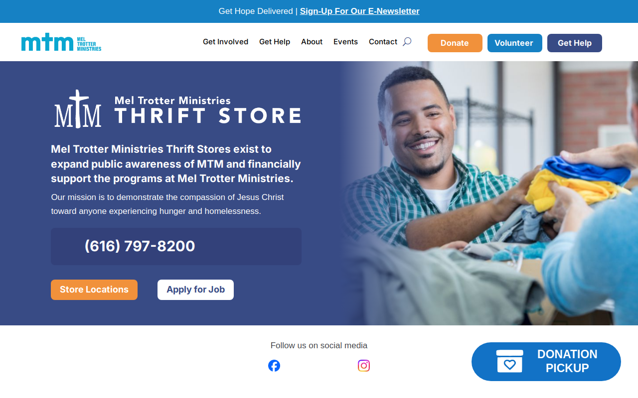 Mel Trotter Ministries Thrift Store website preview