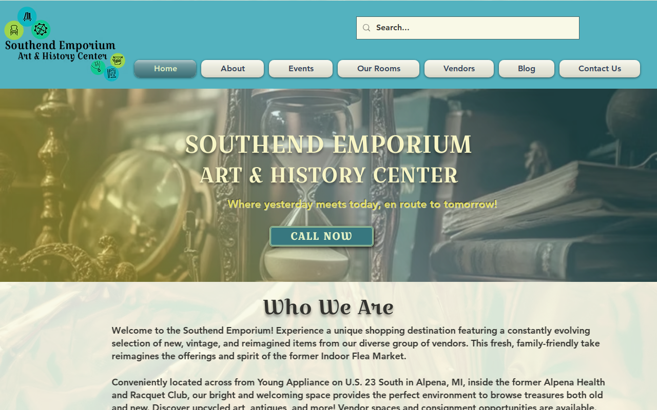 Southend Emporium Art & History Center website preview