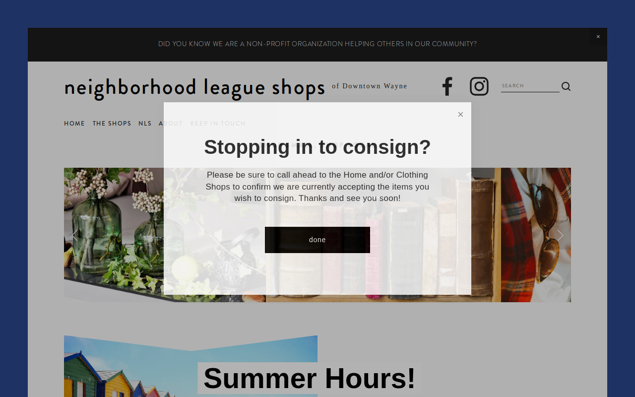 Neighborhood League Home Shop website preview