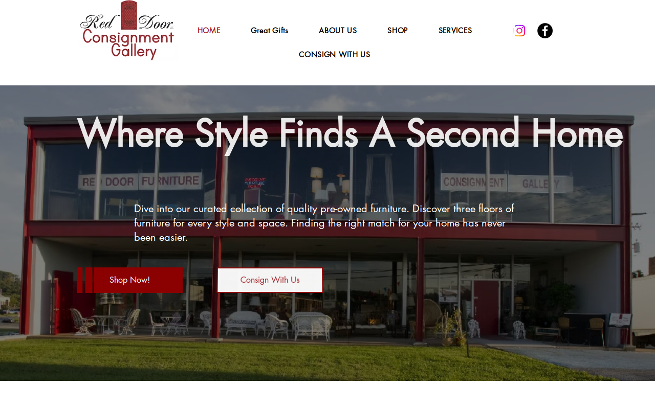 Red Door Consignment Gallery website preview