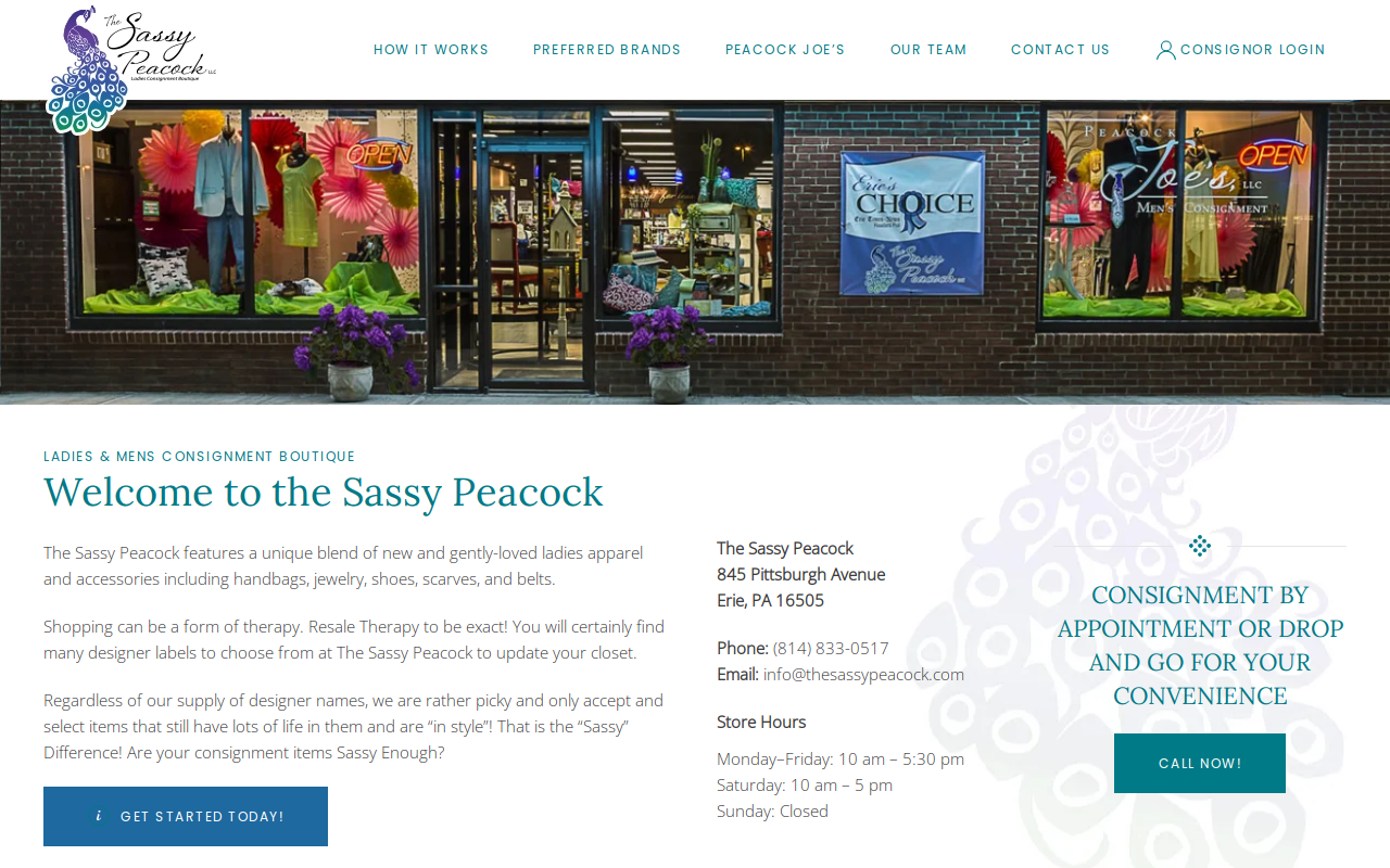 The Sassy Peacock website preview