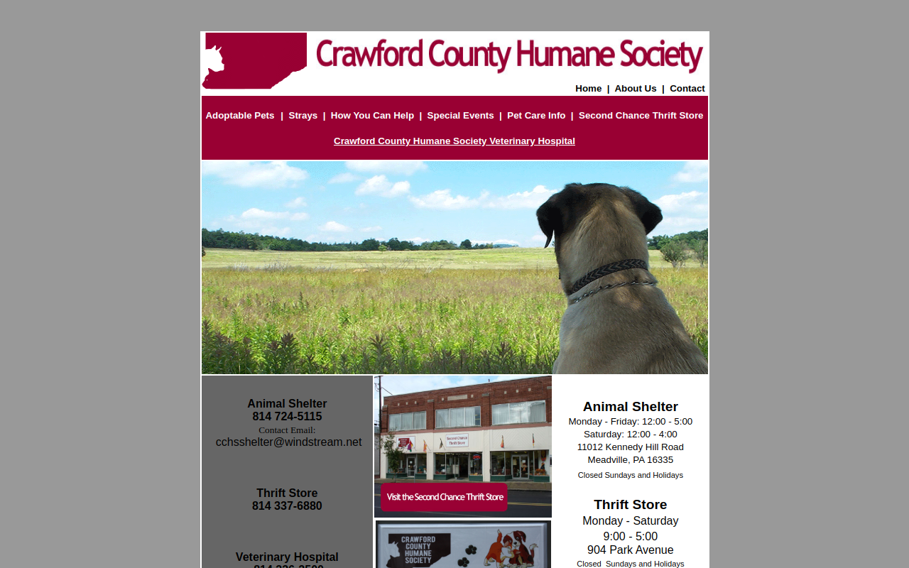 Second Chance Thrift Store website preview