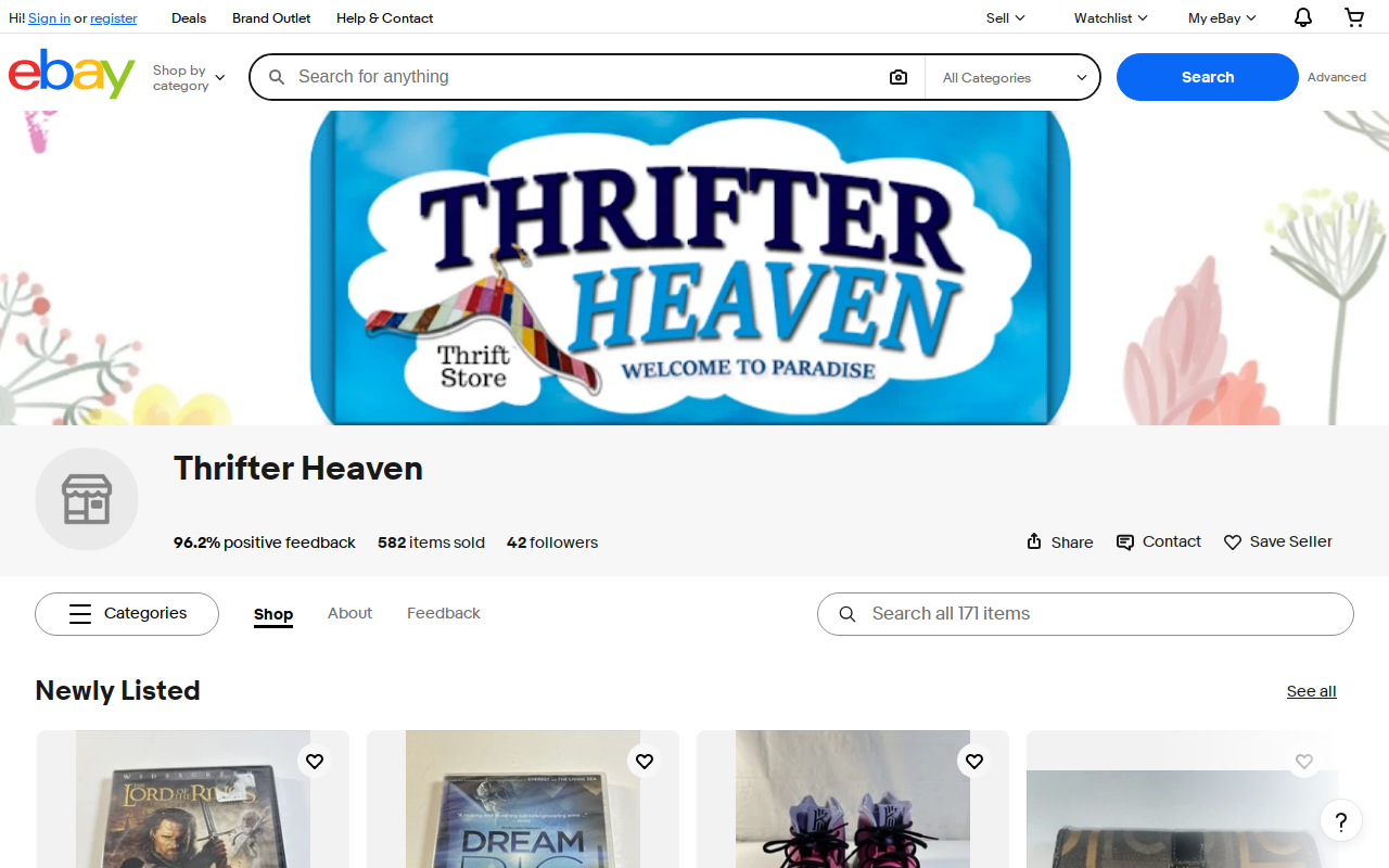Thrifter Heaven website preview