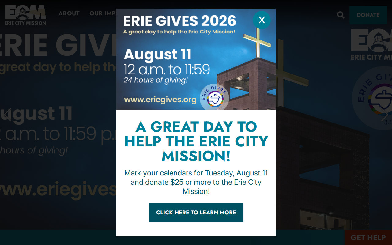 Erie City Mission Thrift website preview
