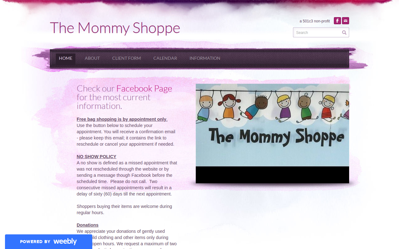 The Mommy Shoppe website preview