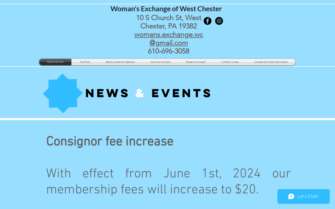 Woman's Exchange website preview