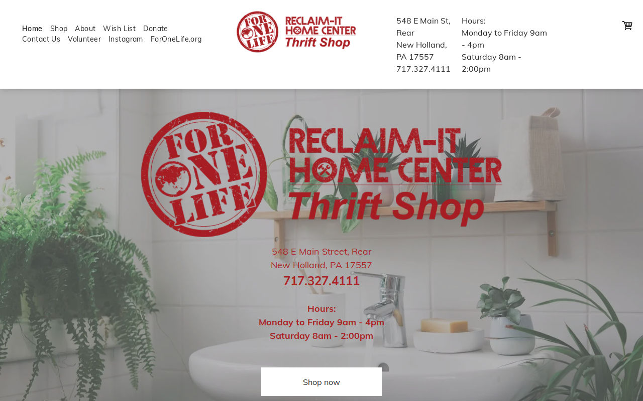Reclaim-it Home Center Thrift Shop website preview