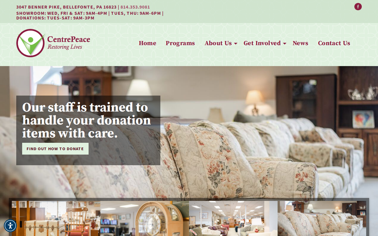 CentrePeace website preview