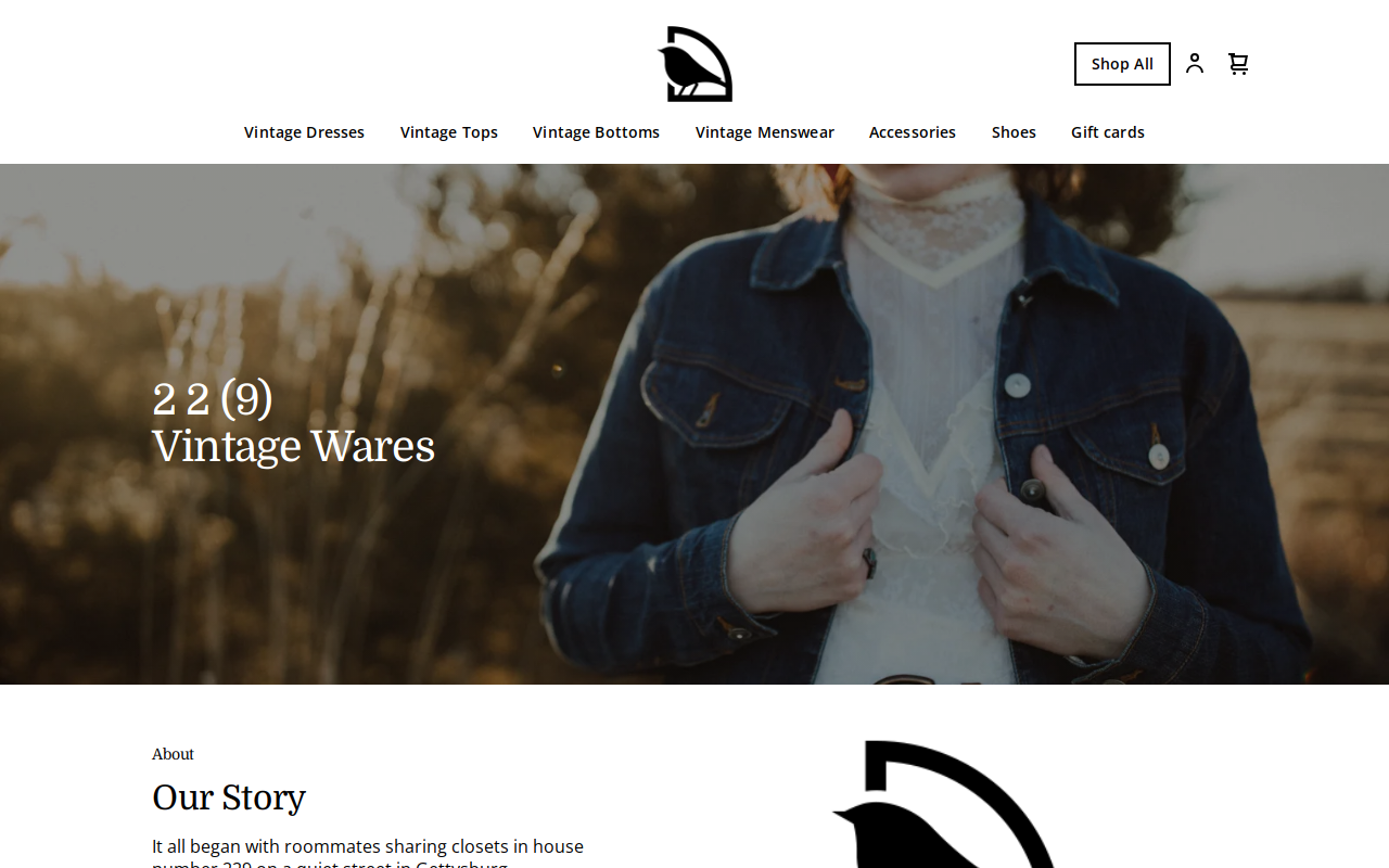 22(9) Vintage Wares website preview