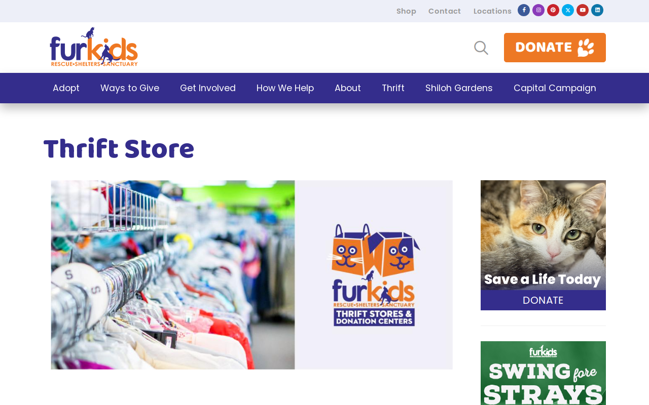 Furkids Thrift Store website preview